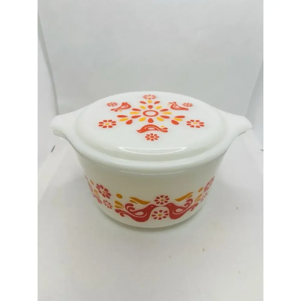 Pyrex Friendship 480-45 3 Casserole Set 473 474 475 NEW WITH BOX White Covers